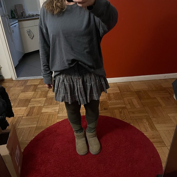 RARE. LF First of a Kind, Levi, denim, hybrid, super cool,flannel skirt - Picture 3 of 6